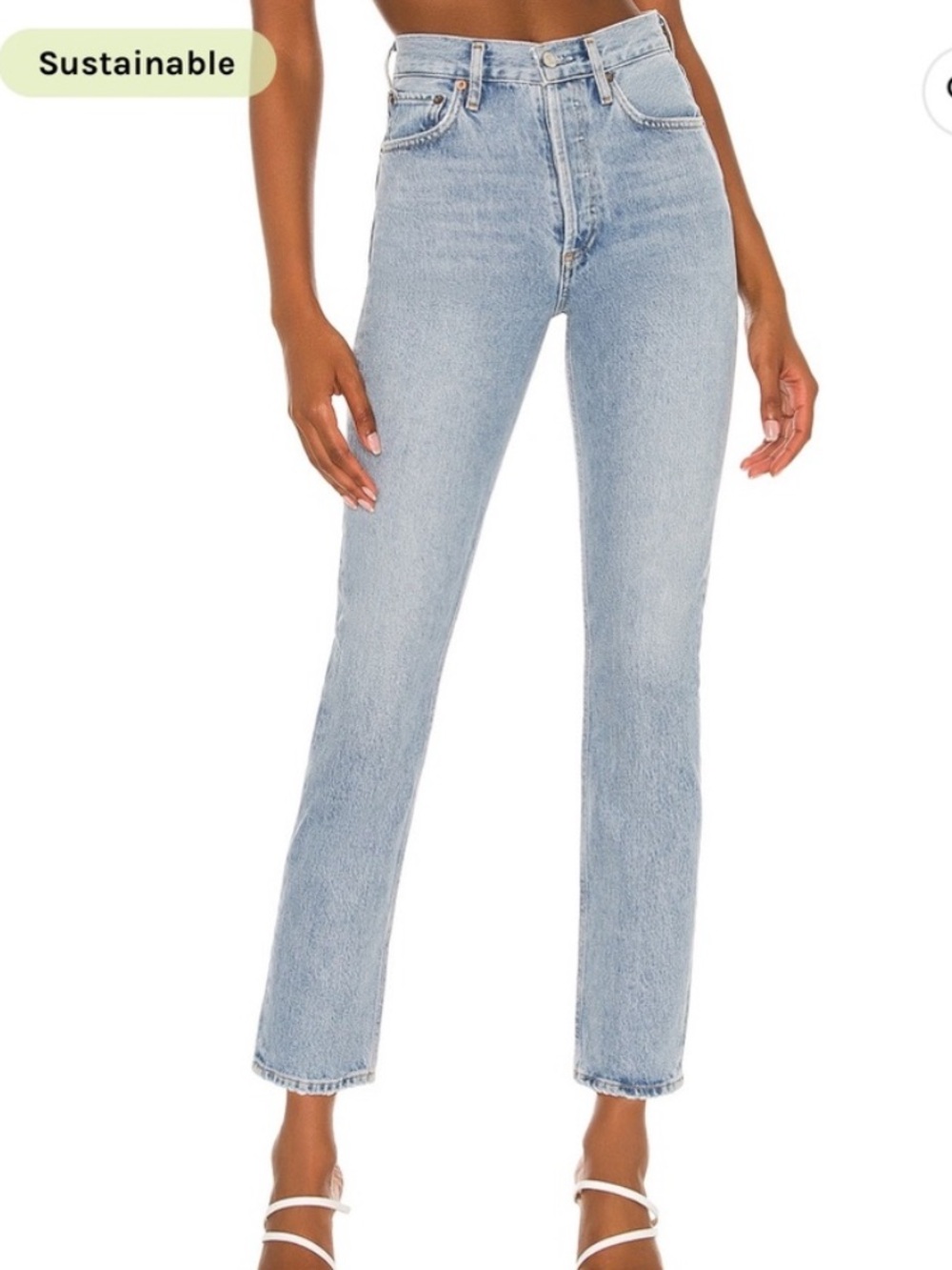 AGOLDE Riley Jeans in Light Blue Wash